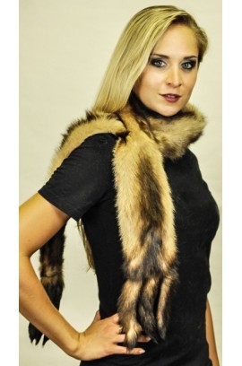 Polecat fur scarf with tails